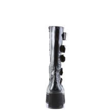 Load image into Gallery viewer, Platform Lace-Up Knee High Boots with Buckle Straps and Full Inner Metal Zip Closure