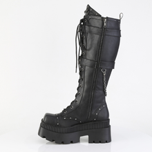 Load image into Gallery viewer, Chunky Heel Square-Toe Platform Knee High Boots with Cargo Pocket