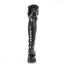 Load image into Gallery viewer, Chunky 2.75-inch Heel Platform Boots with Buckle Straps and Horseshoe Ring Chain