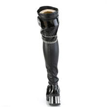 Load image into Gallery viewer, Chunky 2.75-inch Heel Platform Boots with Buckle Straps and Horseshoe Ring Chain