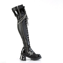 Load image into Gallery viewer, Chunky 2.75-inch Heel Platform Boots with Buckle Straps and Horseshoe Ring Chain