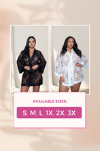 Load image into Gallery viewer, Delia Floral Lace Robe with Satin Trimming