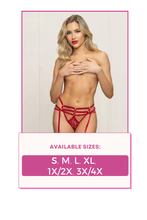 Load image into Gallery viewer, Lurex Lace Thong with Strappy Elastic Detail and Open Crotch