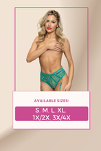 Load image into Gallery viewer, Lurex Lace & Strappy Elastic High Waist Panty with Open Back and Garter Strap