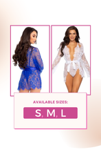 Load image into Gallery viewer, Three PC Lace Teddy and Robe Set