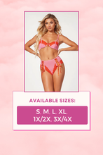 Load image into Gallery viewer, Sexy 2-Piece Lace Lingerie Set – Lace & Mesh Bra with Bow Tie Detail & Matching Boyshort Panty