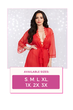 Load image into Gallery viewer, Stretch mesh chemise and robe set