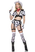 Load image into Gallery viewer, Dalmatian Cow Girl Costume Set - Western Animal Print Outfit