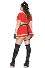 Load image into Gallery viewer, Hot Firefighter Costume – 7-Piece Women’s Sexy Firefighter Outfit with Crop Top, Skirt, Suspenders, Gloves, Hat & Accessories