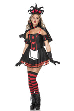 Load image into Gallery viewer, Dark Queen of Hearts Costume Set - Six Piece Halloween and Cosplay Outfit