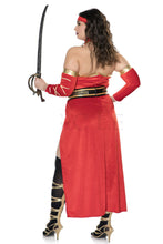 Load image into Gallery viewer, Ancient Warrior Costume Set – 6-Piece Lace-Up Dress, Belt, Armbands & More