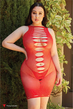Load image into Gallery viewer, A Starry Night Plus Size Fishnet Bodystocking Dress
