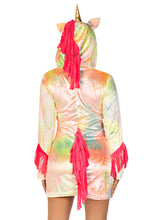 Load image into Gallery viewer, Enchanted Unicorn Costume, Zipper Front Velvet Tie Dye Dress