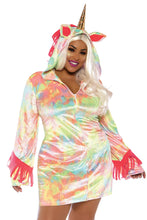 Load image into Gallery viewer, Enchanted Unicorn Costume, Zipper Front Velvet Tie Dye Dress