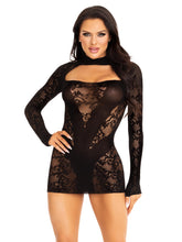 Load image into Gallery viewer, Cuff It Lace Mini lingerie Dress | Black | Red