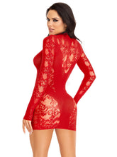 Load image into Gallery viewer, Cuff It Lace Mini lingerie Dress | Black | Red