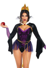 Load image into Gallery viewer, Four Pieces Poison Apple Queen Costume Set – Bodysuit, Skirt, Shrug, Crown & Accessories