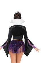 Load image into Gallery viewer, Four Pieces Poison Apple Queen Costume Set – Bodysuit, Skirt, Shrug, Crown & Accessories
