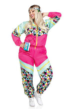 Load image into Gallery viewer, Two Pieces Totally 80's Tracksuit Costume Set, Plus Size Zip Up Jumsuit