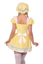 Load image into Gallery viewer, Three Piece Beary Cute Goldilocks Costume Set, Flouncy Apron Dress with Matching Bonnet