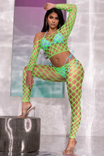 Load image into Gallery viewer, Hardcore net crop top and footless tights