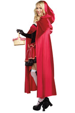 Load image into Gallery viewer, Fairytale Cape Costume – Two-Piece Set with Satin Hooded Cape and Ruffle-Trimmed Dress
