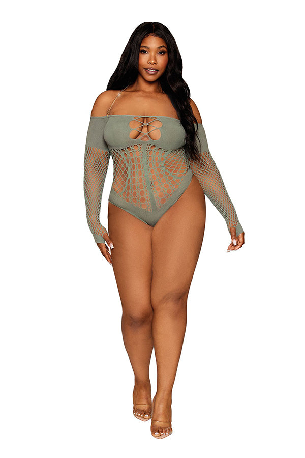 Seamless Long-Sleeve Bodysuit Teddy