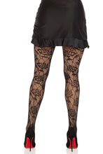 Load image into Gallery viewer, Wild Rose Net Tights, Floral Fishnet Pantyhose