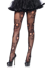Load image into Gallery viewer, Sugar Skull Net Tights