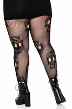 Load image into Gallery viewer, Sugar Skull Net Tights