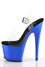 Load image into Gallery viewer, Chrome 7 Inch High Heel Platform Ankle Strap Sandals, Open Toe Stiletto Shoes with 2 3/4 Inch Platform