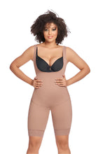 Load image into Gallery viewer, Mid Compression Seamless Body Shaper – Dual Side Zippers, Adjustable Straps, Short Legs – Full Back Coverage & Crotch Opening