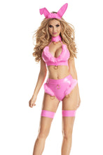 Load image into Gallery viewer, Pink Bunny Marabou Lingerie Set