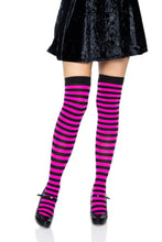 Load image into Gallery viewer, Cari Striped Stockings with Hosiery Fabric