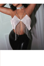 Load image into Gallery viewer, Shiny Sequins Backless Top with Tassel Chain