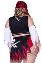 Load image into Gallery viewer, Wicked Wench Pirate Costume, Crop Peasant Top with Cheeky Shorts