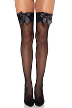 Load image into Gallery viewer, Violet Fishnet Thigh High Stockings