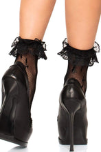 Load image into Gallery viewer, Cross Fishnet Anklet Sock