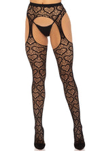 Load image into Gallery viewer, Amore Heart Net Suspender Pantyhose