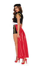 Load image into Gallery viewer, La Matadora Costume – 4-Piece Sexy Matador-Inspired Halloween Outfit with Hat, Romper, Vest & Skirt