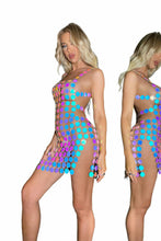 Load image into Gallery viewer, Mermaid Reflective Dress with Slide Slit, Coin Design Swimsuit Cover-Up