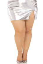 Load image into Gallery viewer, Colby Rhinestone Fishnet Plus Size Tights