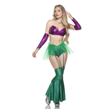 Load image into Gallery viewer, Majestic Mermaid Costume – 6-Piece Shimmering Sea Siren Set