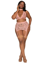 Load image into Gallery viewer, Fishnet and Lace Four-piece Set
