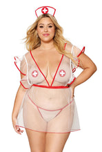 Load image into Gallery viewer, Sheer Mesh Nurse-Themed Apron Costume Set with G-String, Cap & Pasties