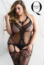Load image into Gallery viewer, Queen of Hearts Fishnet Bodystocking