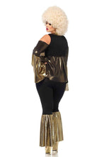 Load image into Gallery viewer, Plus 70s Disco Diva Costume, Cold-Shoulder Baby Doll Top