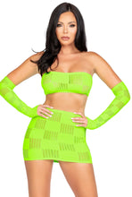 Load image into Gallery viewer, Checkerboard net Lingerie Set