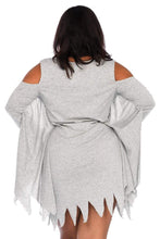 Load image into Gallery viewer, Plus Jersey Ghost Long Sleeve Halloween Dress