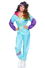 Load image into Gallery viewer, Awesome 80s Track Suit Costume, Zip-up Jumpsuit with Headband